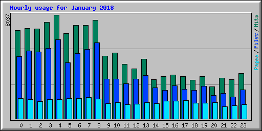 Hourly usage for January 2018